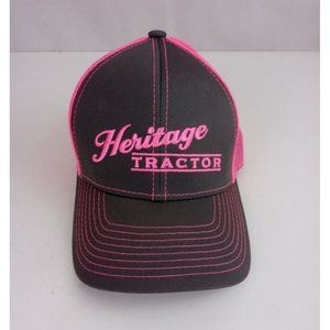 Heritage Tractor Embroidered Pink & Gray Mesh Back Adjustable Baseball Cap